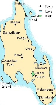 Map of Zanzibar